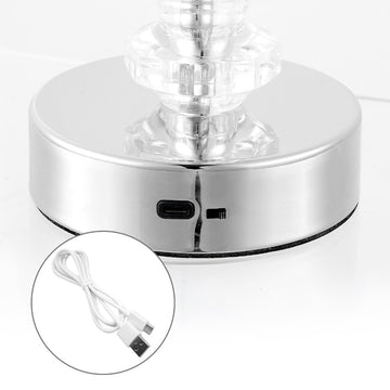 Lillian 12.75" Bohemian Classic Acrylic Rechargeable Integrated LED Table Lamp - JONATHAN Y